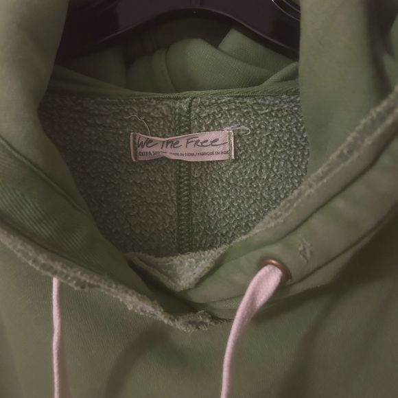 Free People Hooded Sweatshirt, Fabulous Green, Extra Small. $95 - Picture 9 of 10